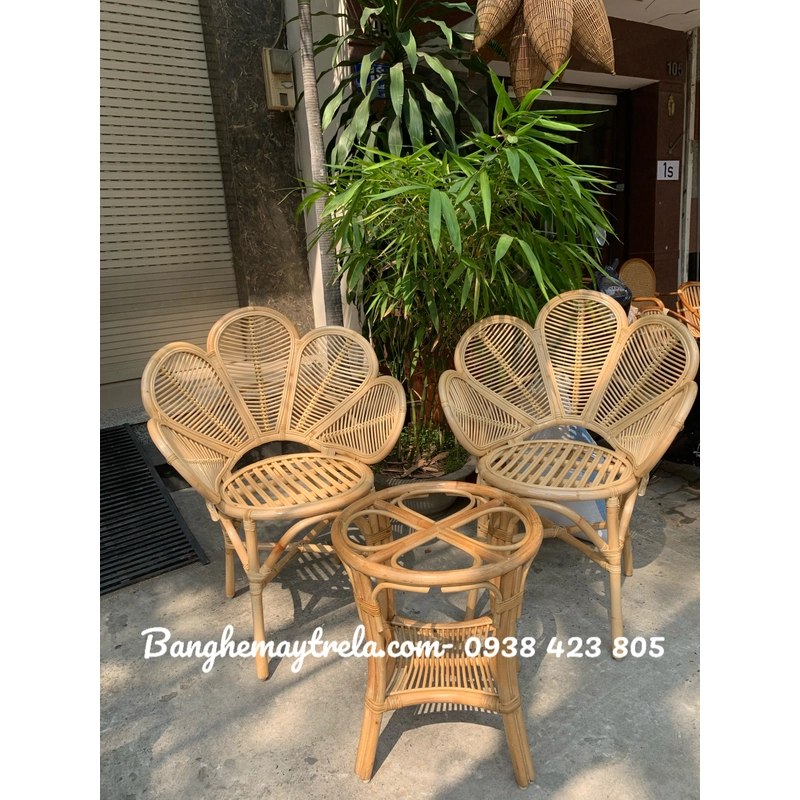 Bàn ghế mây tự nhiên uống cafe phòng ngủ 517187