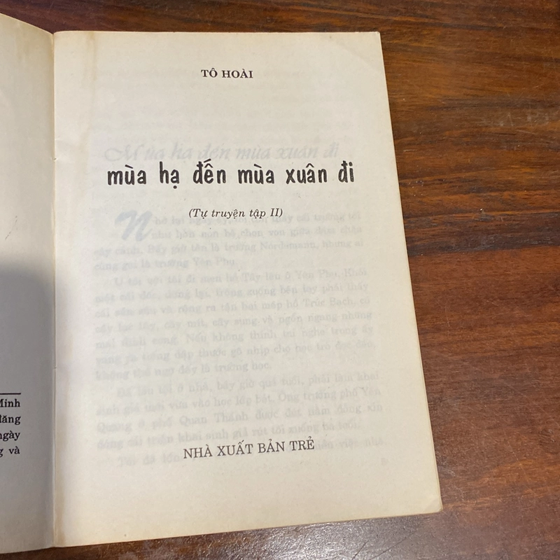 MÙA HẠ ĐẾN MÙA XUÂN ĐI, TÔ HOÀI, TỰ TRUYỆN TẬP II (XB 1998) 475193