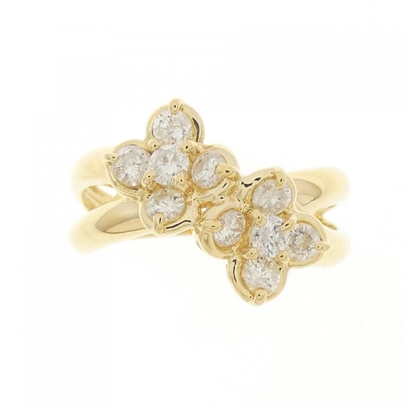 Nhẫn kim cương hoa K18YG 0.54CT 671542