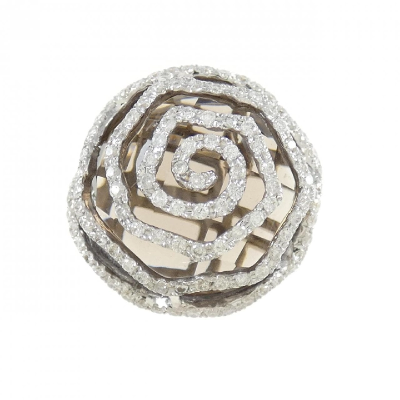 Nhẫn đá thạch anh khói K18WG 10.60CT 672278