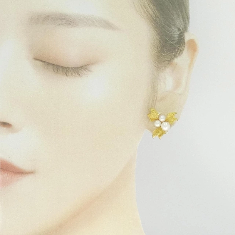 K18YG Bông tai ngọc trai Akoya - Hàng hiệu Authentic 875198