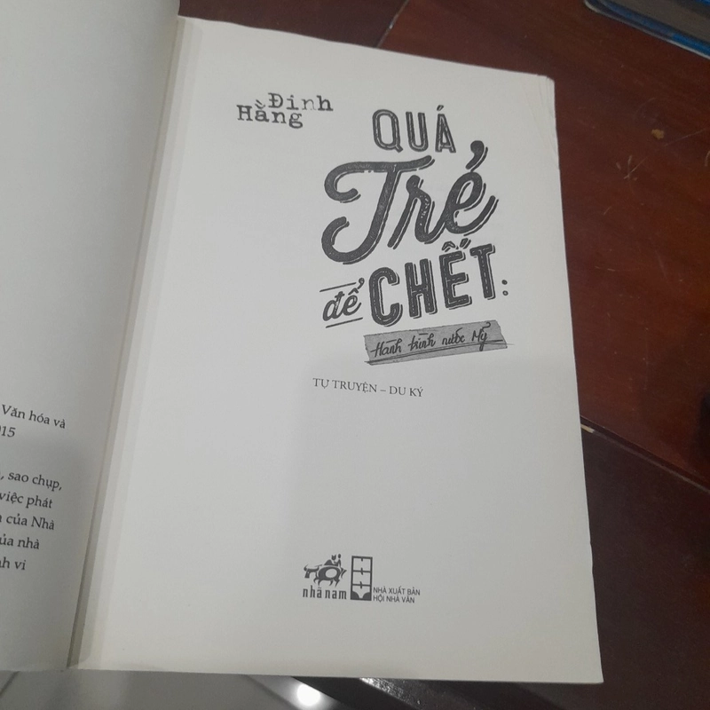QUÁ TRẺ ĐỂ CHẾT, hành trình nước Mỹ 303037