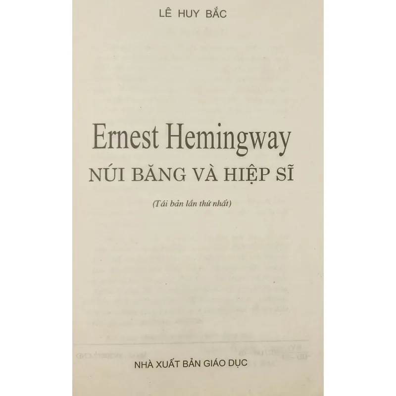 Hemingway núi băng và hiệp sĩ (Lê Huy Bắc) 791036