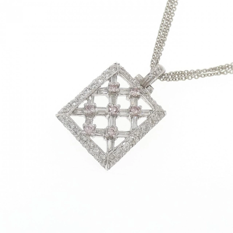 Dây chuyền kim cương hồng PT900/PT850 0.18CT - Hàng hiệu Authentic 860067