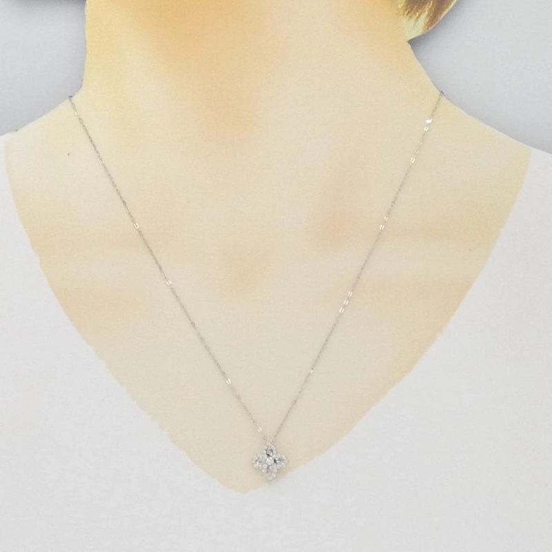 K18WG Hoa Kim Cương Dây Chuyền 0.25CT - Hàng hiệu Chính hãng 863333