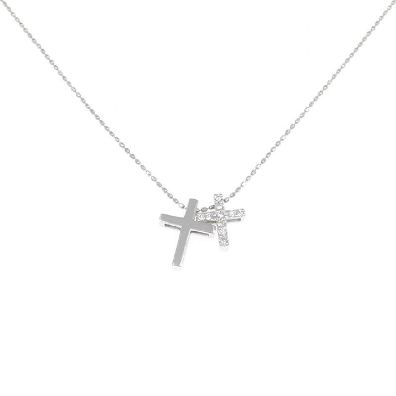 K18WG Dây chuyền kim cương chéo 0.05CT - Hàng hiệu Chính hãng 863406