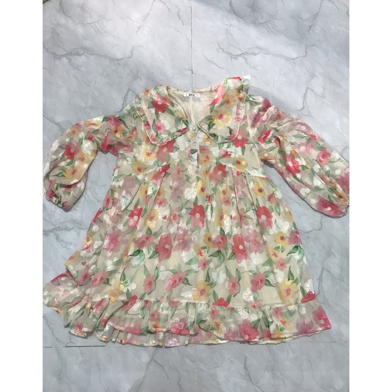 Áo đầm babydoll hoạ tiết hoa 91393