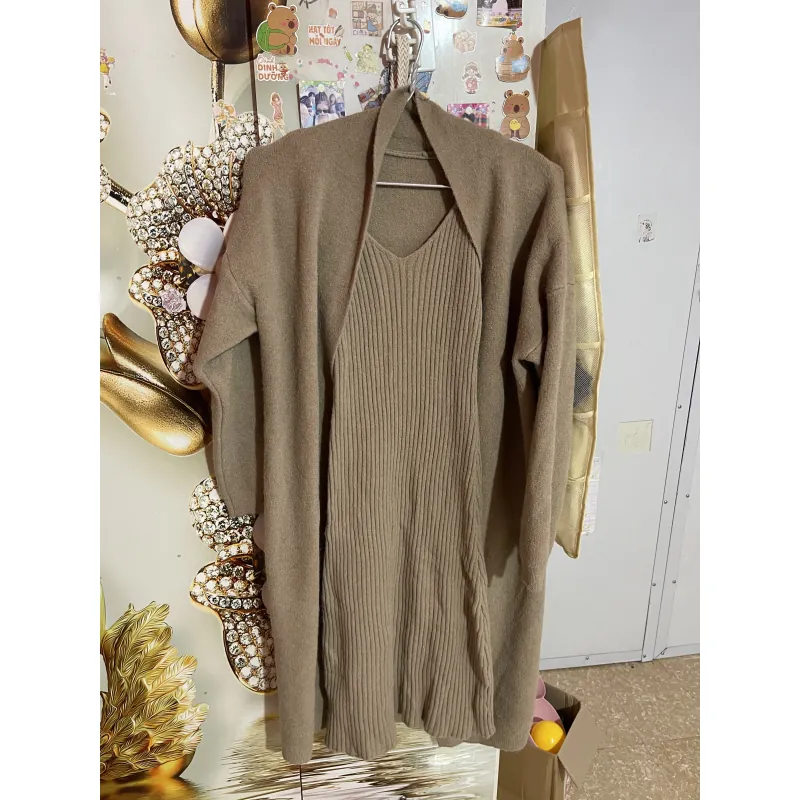 Sét váy len khoác dạ dài body mặc cho cả bầu 755984