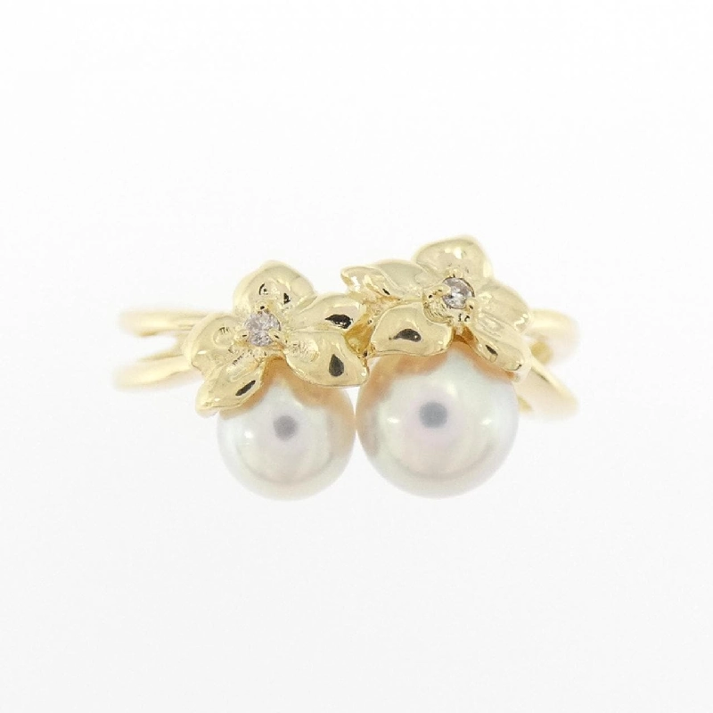 Nhẫn ngọc trai Akoya K18YG hoa 671040