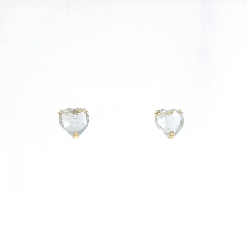 K18YG Bông tai hình trái tim đá Blue Topaz - Hàng hiệu Chính hãng 871402