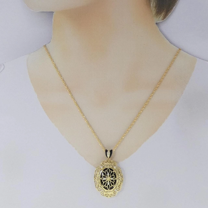 K18YG Onyx Necklace - Hàng hiệu Authentic 848849