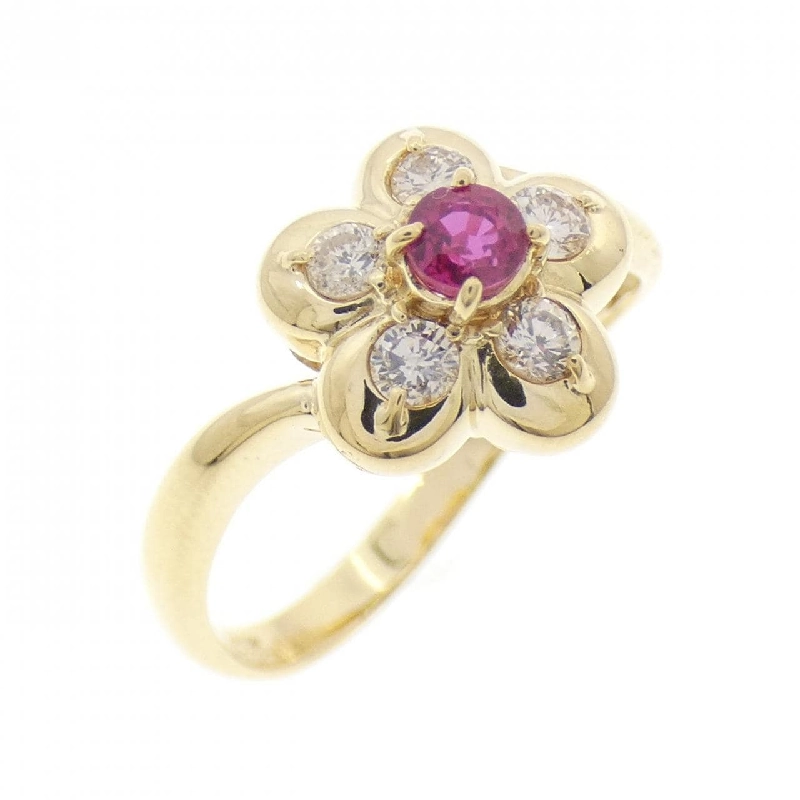 Nhẫn Ruby Hoa K18YG 0.19CT - Hàng hiệu Chính hãng 850270