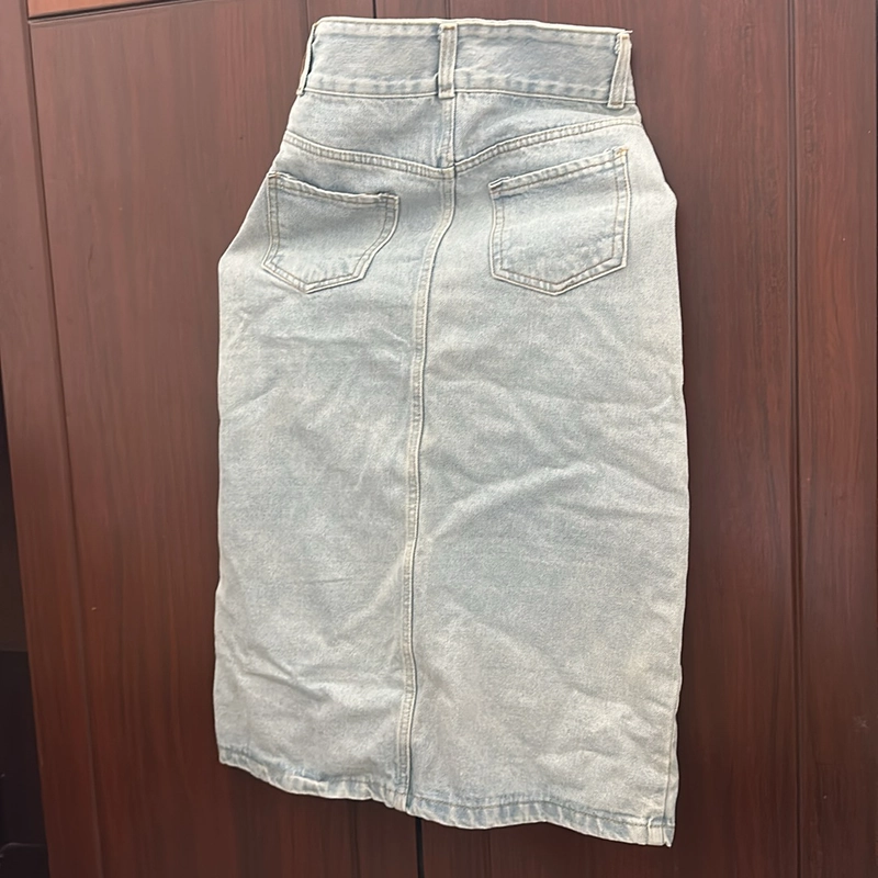 Chân váy jean có xẻ 500160