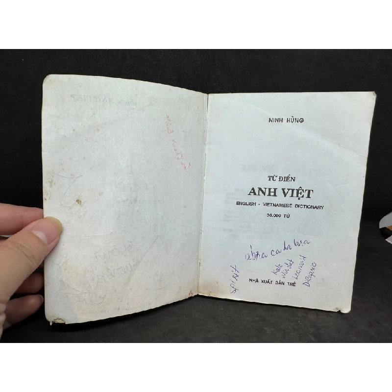 Từ Điển Anh Việt 30.000 Từ, Mới 60% (Trang Đầu Có Ghi Chữ), 2002 SBM2407 199072