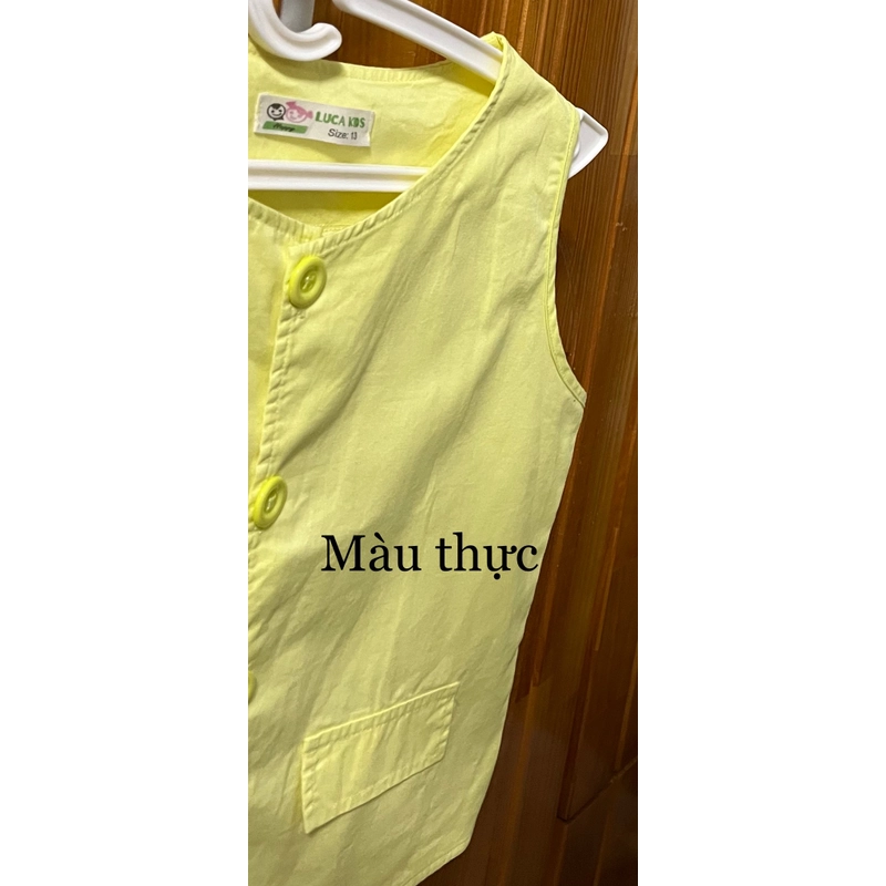 Set vest giả váy kaki vàng chanh cho bé gái size 13 521483