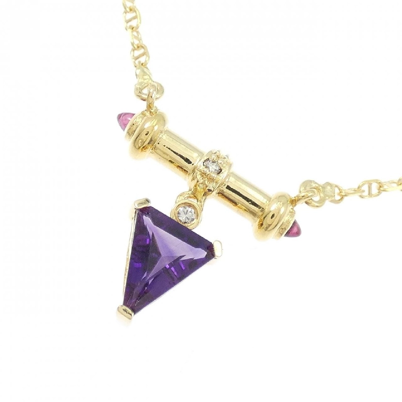 K18YG Đá màu Dây chuyền - Hàng hiệu Chính hãng 858985