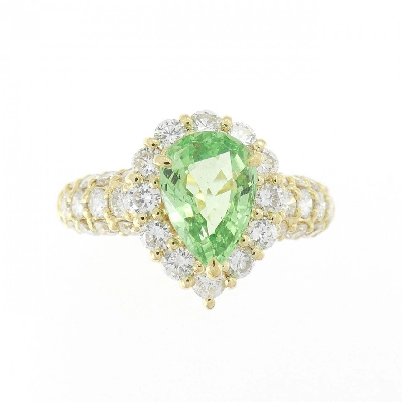 Nhẫn Garnet Xanh K18YG 1.55CT 667980