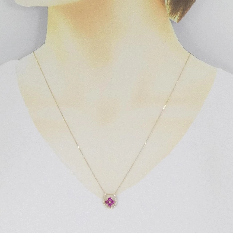 Dây chuyền ruby K18YG 0.50CT - Hàng hiệu chính hãng 863714