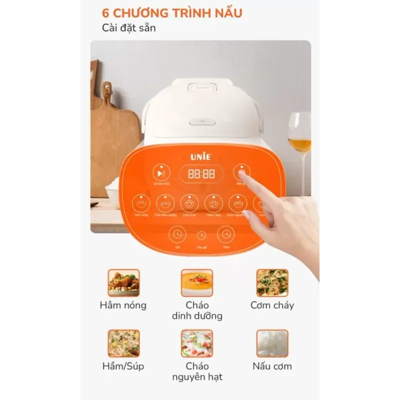 Nồi Cơm Điện Lòng Gốm Tự Nhiên UNIE URC815 574495