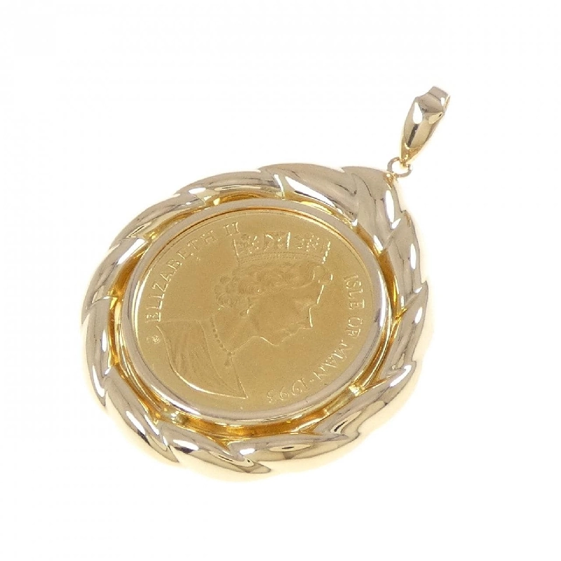 K18YG(枠) Mặt dây chuyền đồng xu - Hàng hiệu Authentic 866050