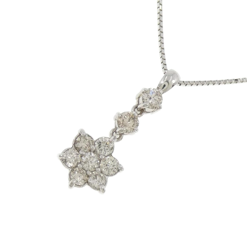 K18WG Hoa Nhẫn Kim Cương Dây Chuyền 0.51CT - Hàng hiệu Chính hãng 857223