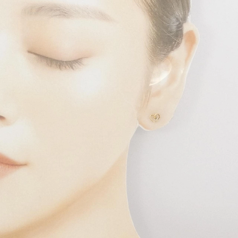 K18YG Bông tai hình trái tim - Hàng hiệu Chính hãng 870222