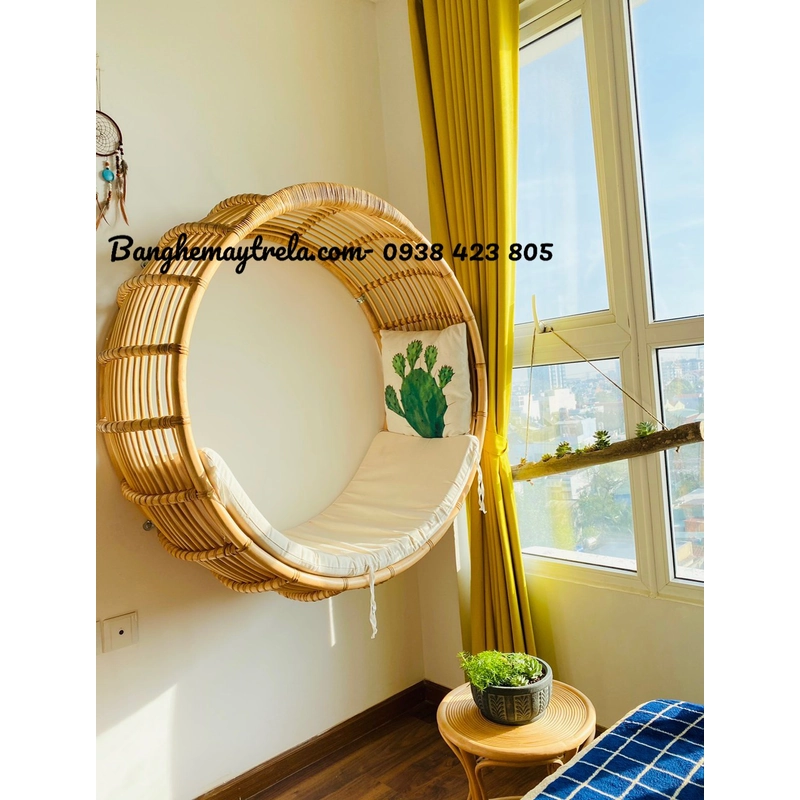 Ghế xích đu mây tròn treo trần nhà 509174