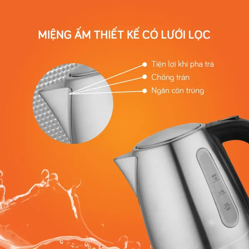 ☕✨ Ấm siêu tốc UNIE UE-300 – Nhỏ gọn 1L, đun nước cực nhanh 732517
