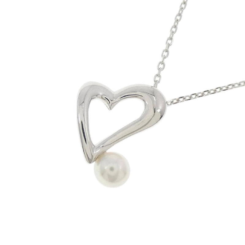 K18WG Dây chuyền ngọc trai Akoya hình trái tim - Hàng hiệu Authentic 857385