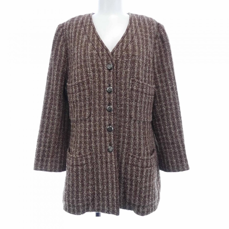 【Mã giảm giá】【Cổ điển】Áo khoác không cổ CHANEL 641077