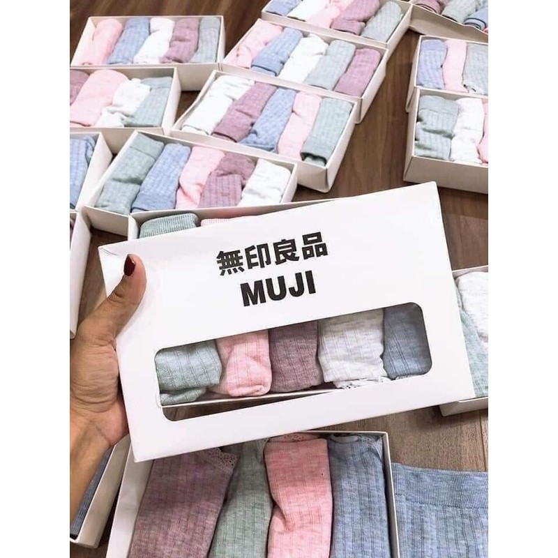 👙hộp 5  QUẦN LÓT COTTON MUJI vỏ trắng nữ 👙
❌ 85188