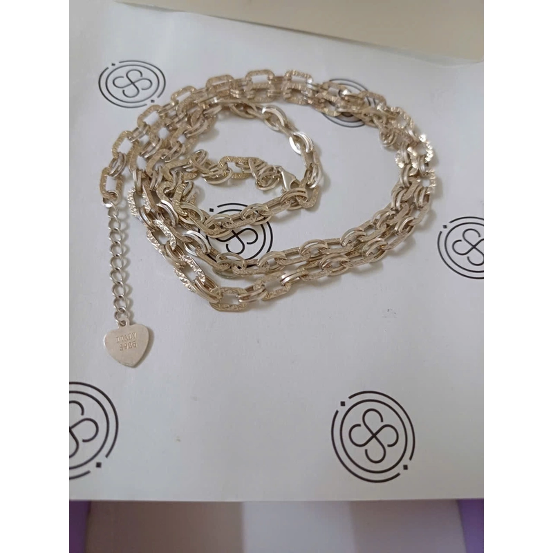 Dây Chuyền bạc unisex , cắt lát  lấp lánh  536478