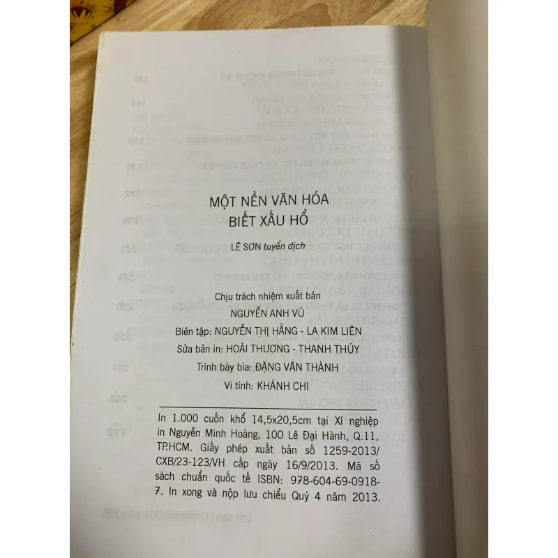 Một Nền Văn Hóa Biết Xấu Hổ 926389