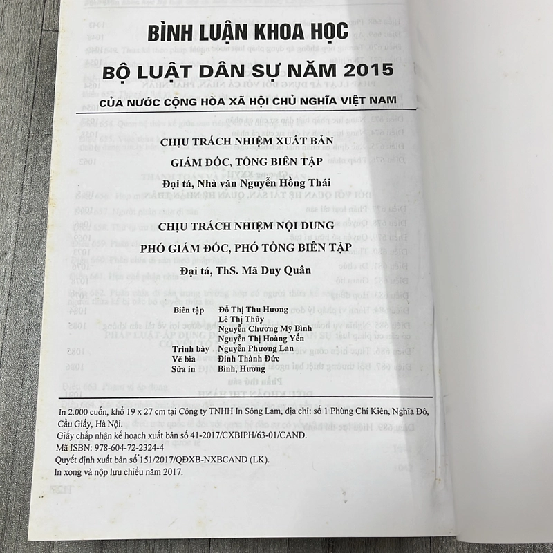 Bình luận khoa học bộ luật dân sự năm 2015 của nước CHXHCNVN. 8b2 545051