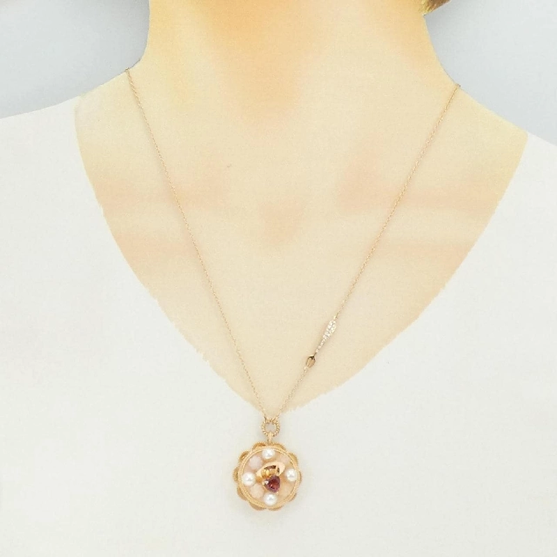 K18PG Bánh × Dĩa Đá Màu Dây Chuyền - Hàng hiệu Chính hãng 850177