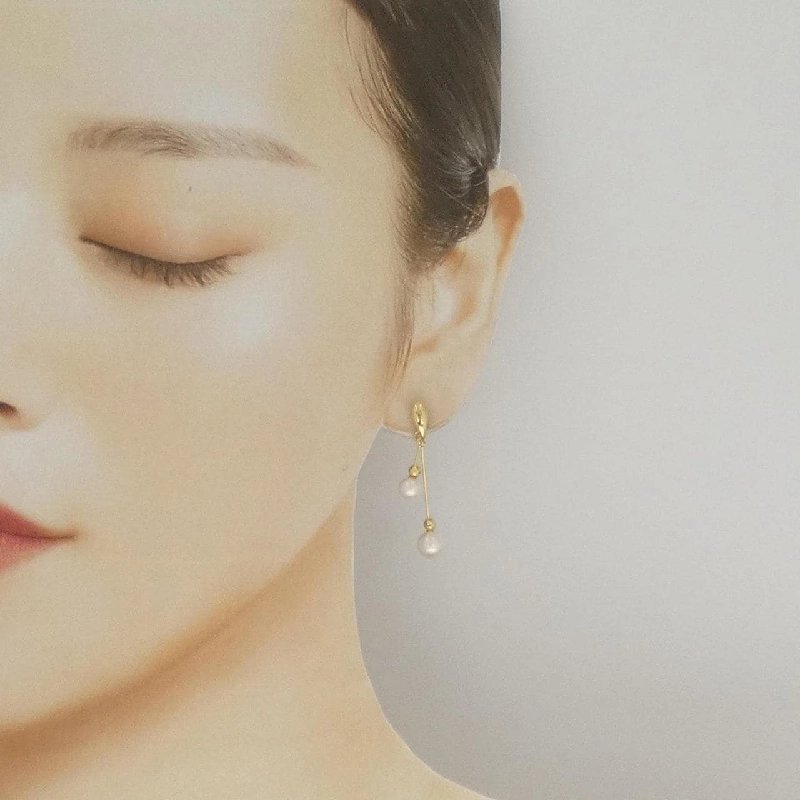 K18YG Bông tai ngọc trai Akoya - Hàng hiệu Authentic 864670