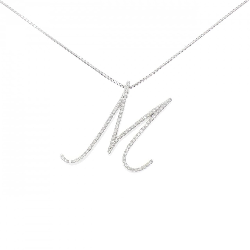 K18WG Chữ cái M Dây chuyền kim cương 0.43CT - Hàng hiệu Chính hãng 855971