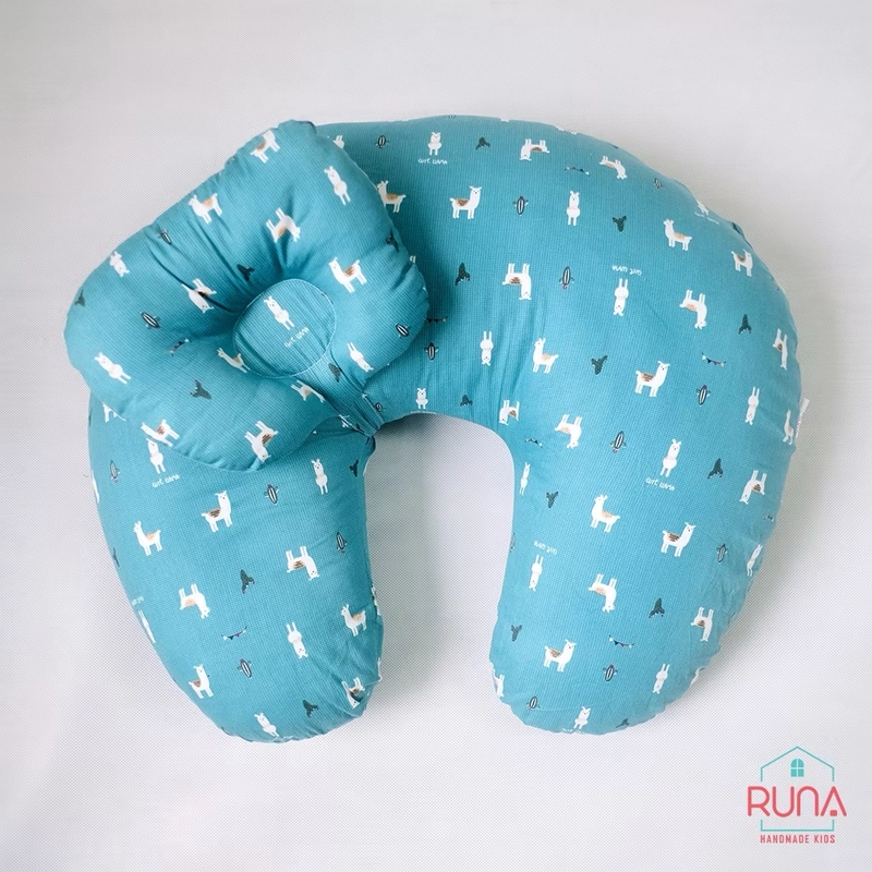 Gối cho bé bú đa năng cao cấp RUNA KIDS cotton Hàn mềm mịn thoáng mát an toàn cho bé 278546