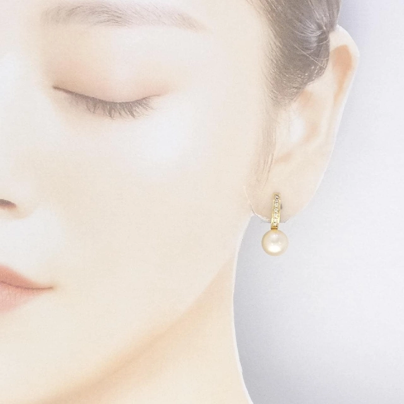 K18YG Bạch Ngọc Trai Bông Tai 9.3mm - Hàng hiệu Chính Hãng 872912