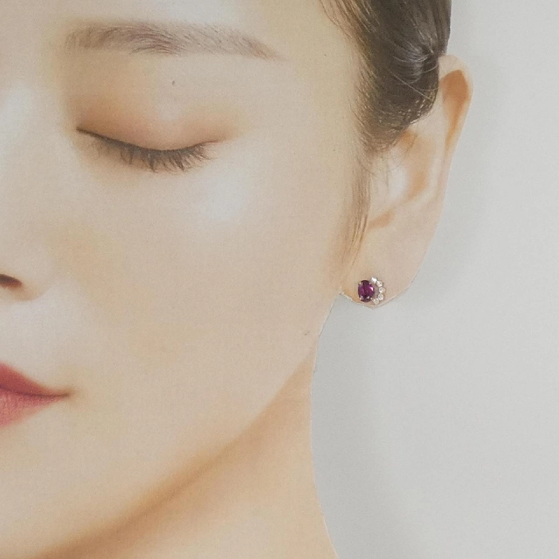 K18PG/K10PG Garnet Bông tai - Hàng hiệu Chính hãng 868890