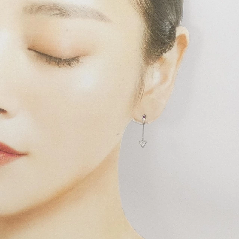 PT950/PT900 Bông tai hình trái tim Ruby - Hàng hiệu Chính hãng 865664