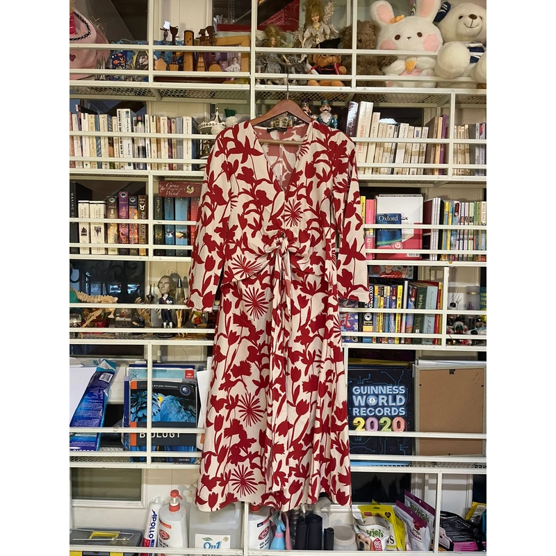 Đầm đỏ maxi, bông, Size L 528407