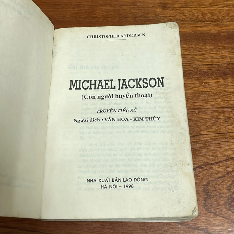 II Tựa sách: MICHAEL JACKSON (Con Người Huyền Thoại) - Christopher Andersen - 1998 505756