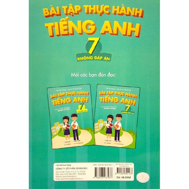 Bài Tập Thực Hành Tiếng Anh 7 (Không Đáp Án) - Dùng Kèm SGK Tiếng Anh 7 Global Success - Mai Lan Hương, Nguyễn Thị Thanh Tâm 147614