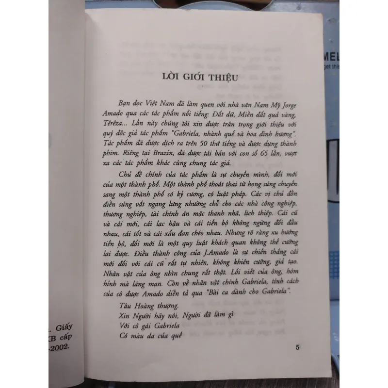 Sách: Gabriela Nhành quế và hoa đinh hương (A1) - Tác giả: Jorge Amado 674529