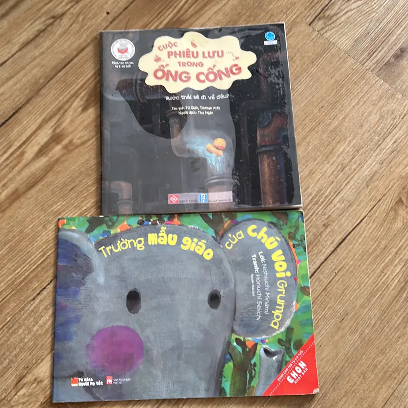 2 quyển sách cho bé- Trường mẫu giáo của chú voi Grumpa, Cuộc phiêu lưu trong ống công 639952