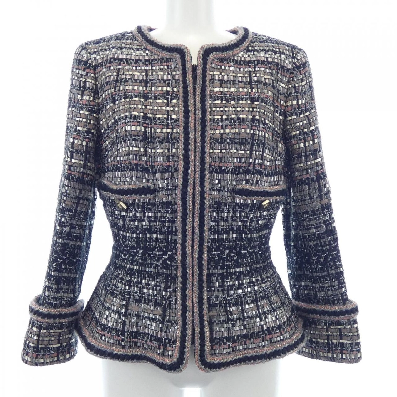 【Mã giảm giá】Áo khoác không cổ CHANEL 640358