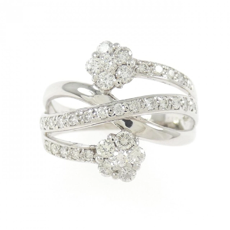 Nhẫn kim cương hoa K18WG 0.52CT 668819