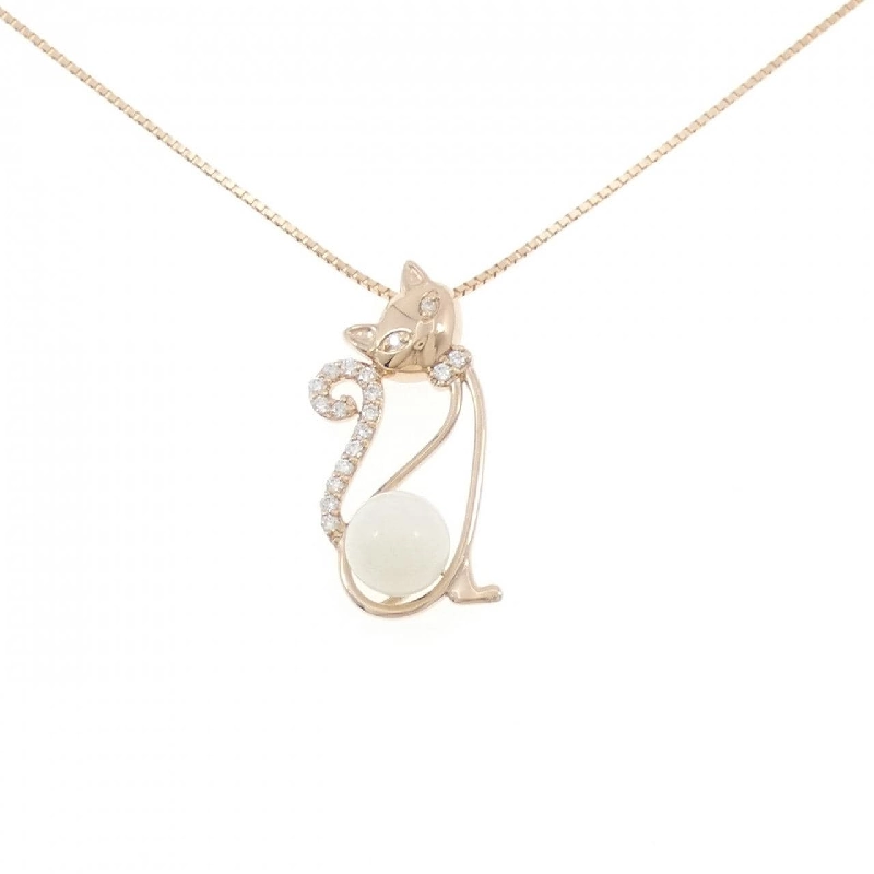 K18PG Mặt dây chuyền san hô mèo 8.3mm - Hàng hiệu Chính hãng 858177