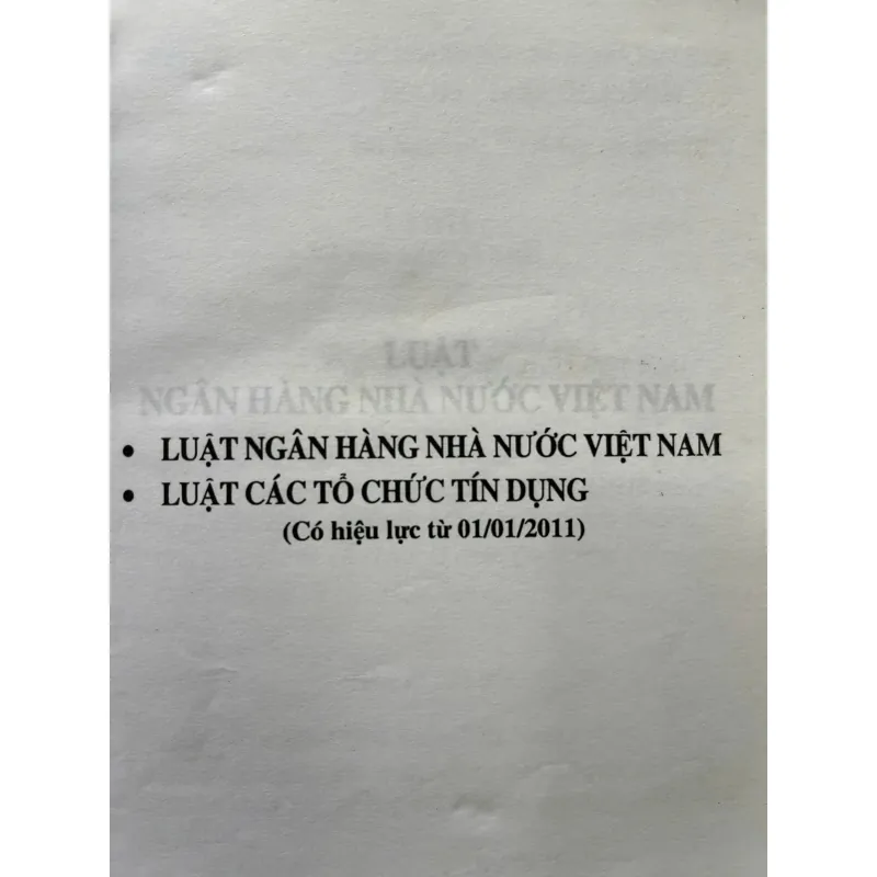 LUẬT NGÂN HÀNG VÀ CÁC TỔ CHỨC TÍN DỤNG 971761